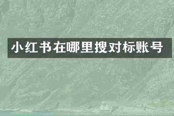 小红书在哪里搜对标账号