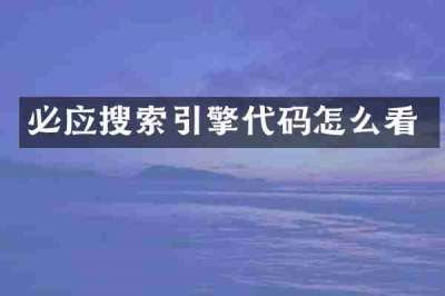 必应搜索引擎代码怎么看