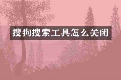 搜狗搜索工具怎么关闭