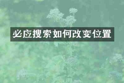 必应搜索如何改变位置