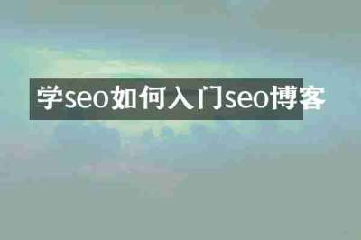 学seo如何入门seo博客