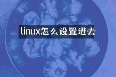 linux怎么设置进去