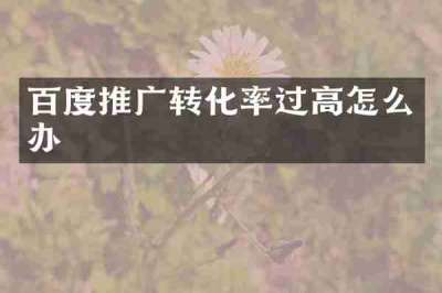 百度推广转化率过高怎么办