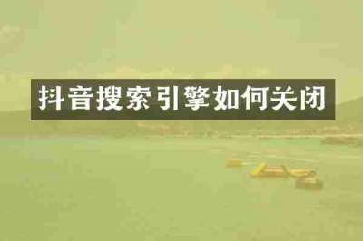 抖音搜索引擎如何关闭