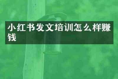 小红书发文培训怎么样赚钱