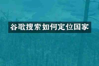 谷歌搜索如何定位国家