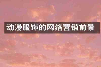 动漫服饰的网络营销前景