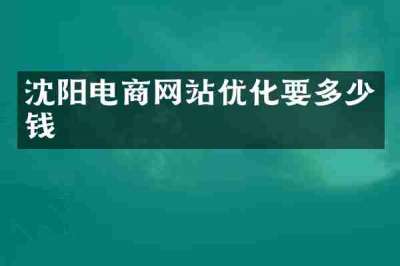 沈阳电商网站优化要多少钱