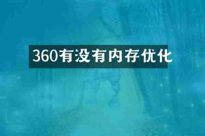 360有没有内存优化