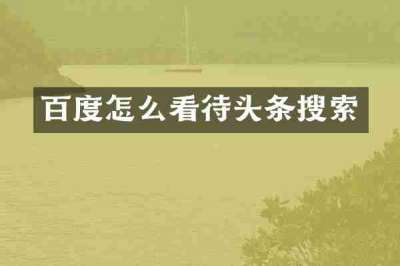 百度怎么看待头条搜索