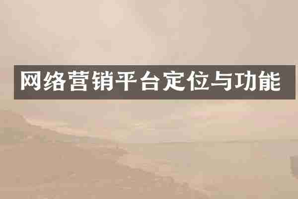 网络营销平台定位与功能