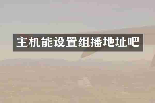 主机能设置组播地址吧