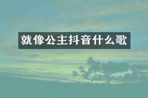 就像公主抖音什么歌