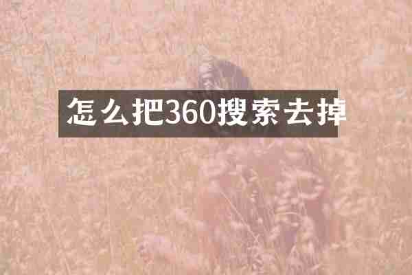 怎么把360搜索去掉