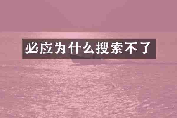 必应为什么搜索不了