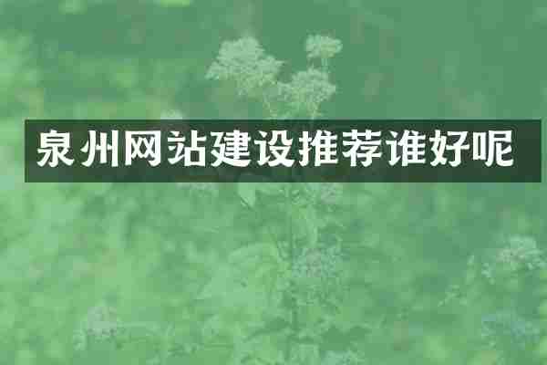 泉州网站建设推荐谁好呢