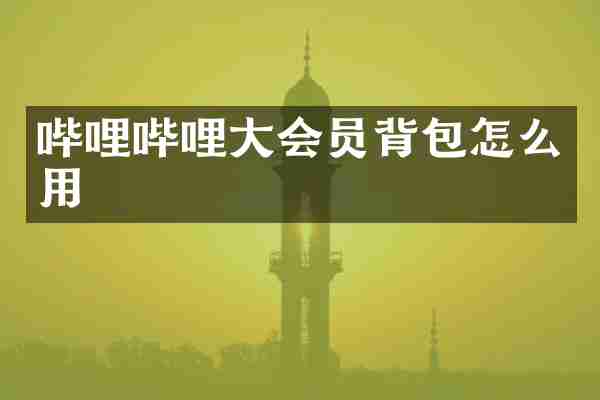 哔哩哔哩大会员背包怎么用
