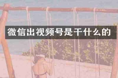 微信出视频号是干什么的