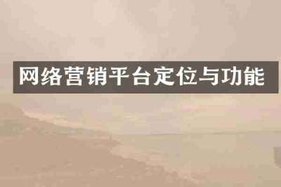 网络营销平台定位与功能