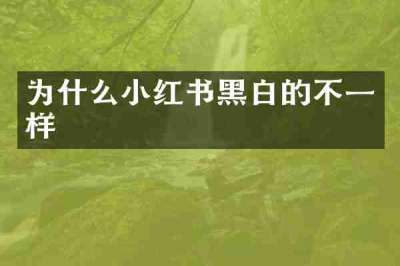 为什么小红书黑白的不一样