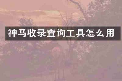 神马收录查询工具怎么用