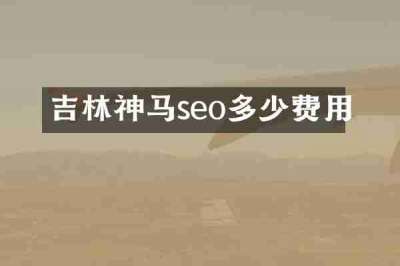 吉林神马seo多少费用