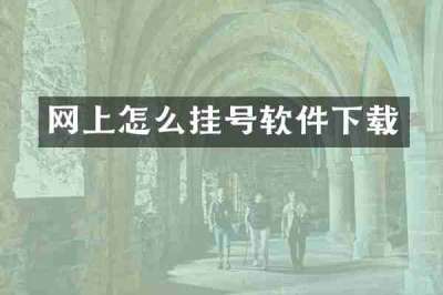网上怎么挂号软件下载