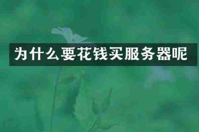 为什么要花钱买服务器呢