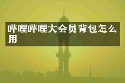 哔哩哔哩大会员背包怎么用