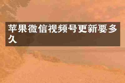 苹果微信视频号更新要多久