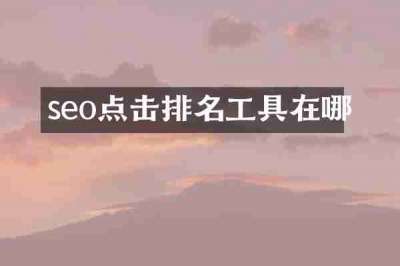 seo点击排名工具在哪