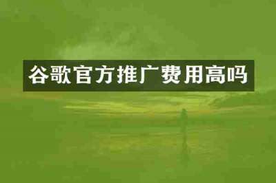 谷歌官方推广费用高吗