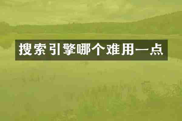 搜索引擎哪个难用一点