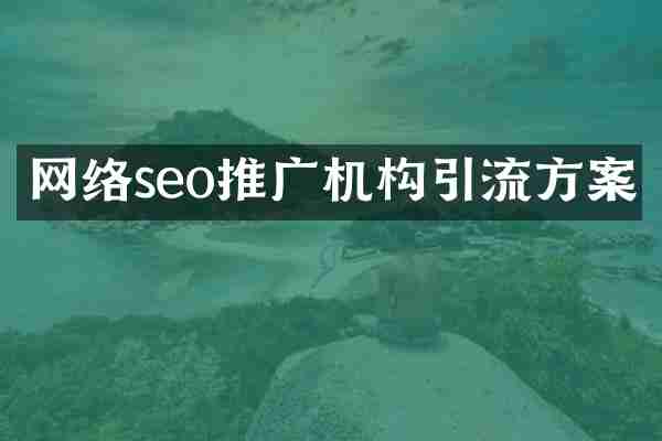 网络seo推广机构引流方案