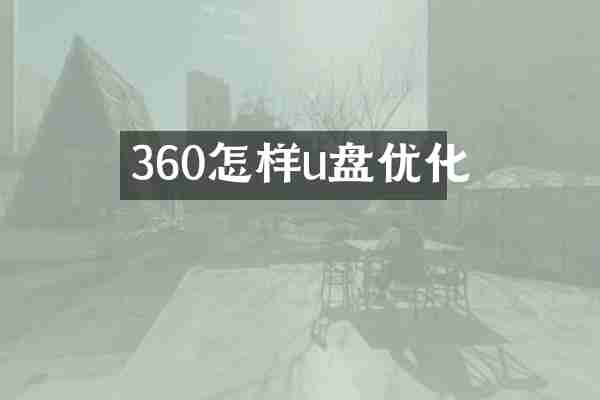 360怎样u盘优化