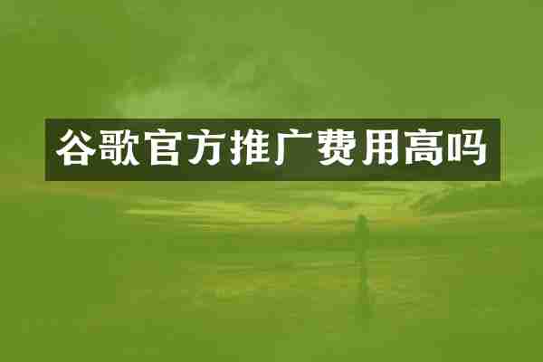 谷歌官方推广费用高吗