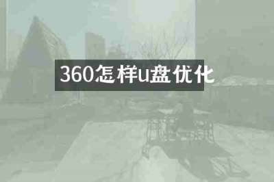 360怎样u盘优化