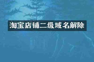 淘宝店铺二级域名解除