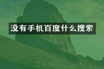 没有手机百度什么搜索