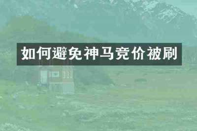 如何避免神马竞价被刷