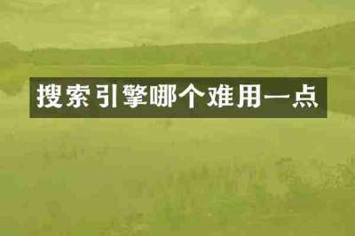 搜索引擎哪个难用一点