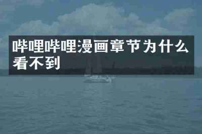 哔哩哔哩漫画章节为什么看不到