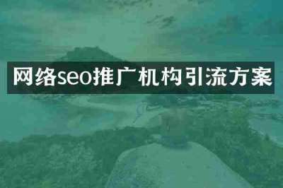 网络seo推广机构引流方案
