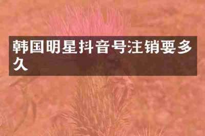 韩国明星抖音号注销要多久