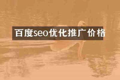 百度seo优化推广价格