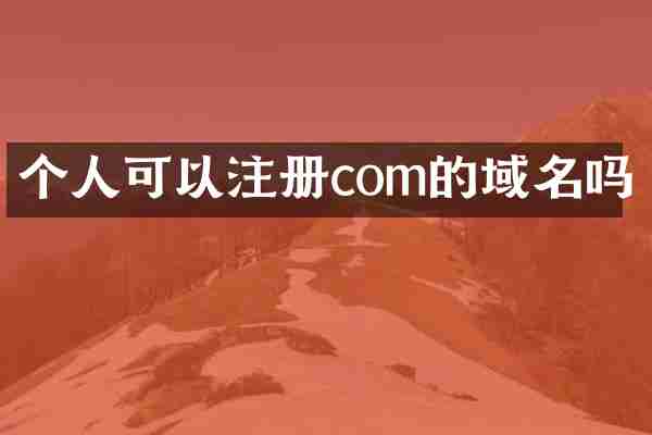 个人可以注册com的域名吗