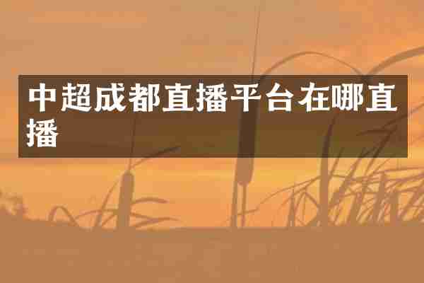 中超成都直播平台在哪直播