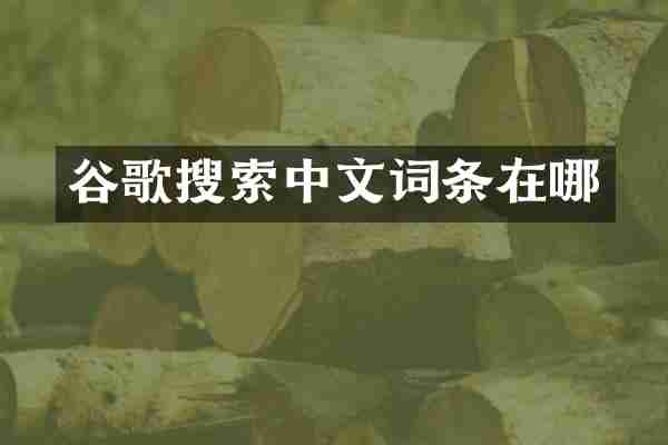 谷歌搜索中文词条在哪