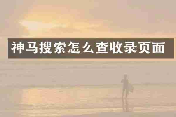 神马搜索怎么查收录页面