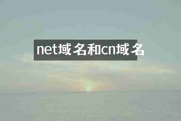 net域名和cn域名